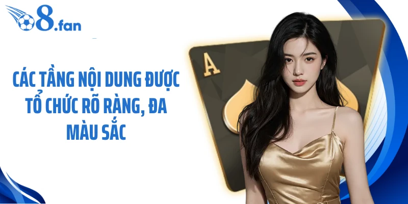 Các tầng nội dung được tổ chức rõ ràng, đa màu sắc